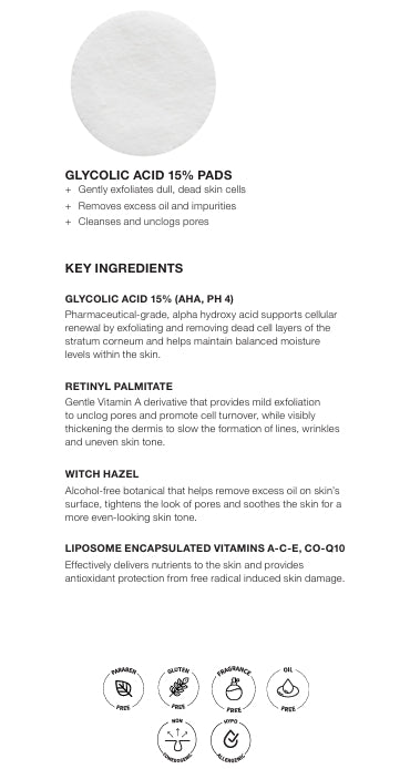 Glycolic Acid 15% Pads