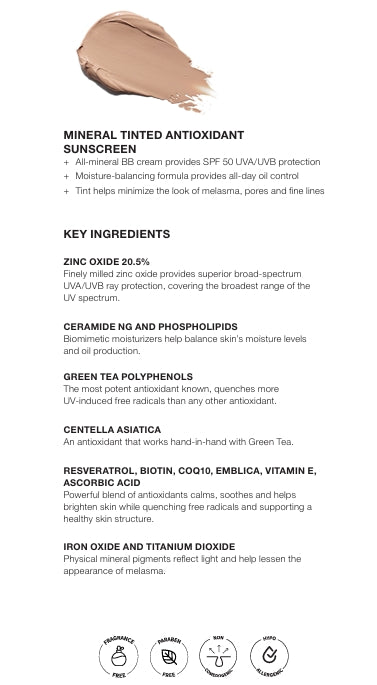 Mineral Tinted Antioxidant Sunscreen Broad Spectrum SPF 50